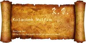 Kolacsek Vulfia névjegykártya